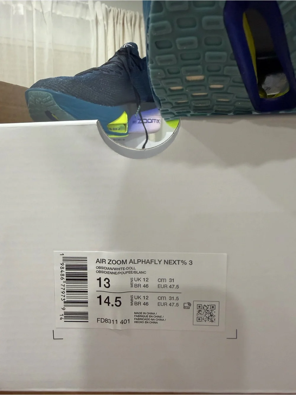 Brand New Nike Alphafly 3 Next % Air Zoom Navy with Bright Blue and Neon Yellow